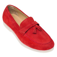 Женские лоферы Suede Tassel Loafer красные