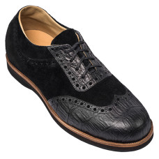 Чоловічі туфлі Oxford Heritage Croco Suede чорні