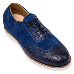 Чоловічі туфлі Oxford Heritage Croco Suede сині
