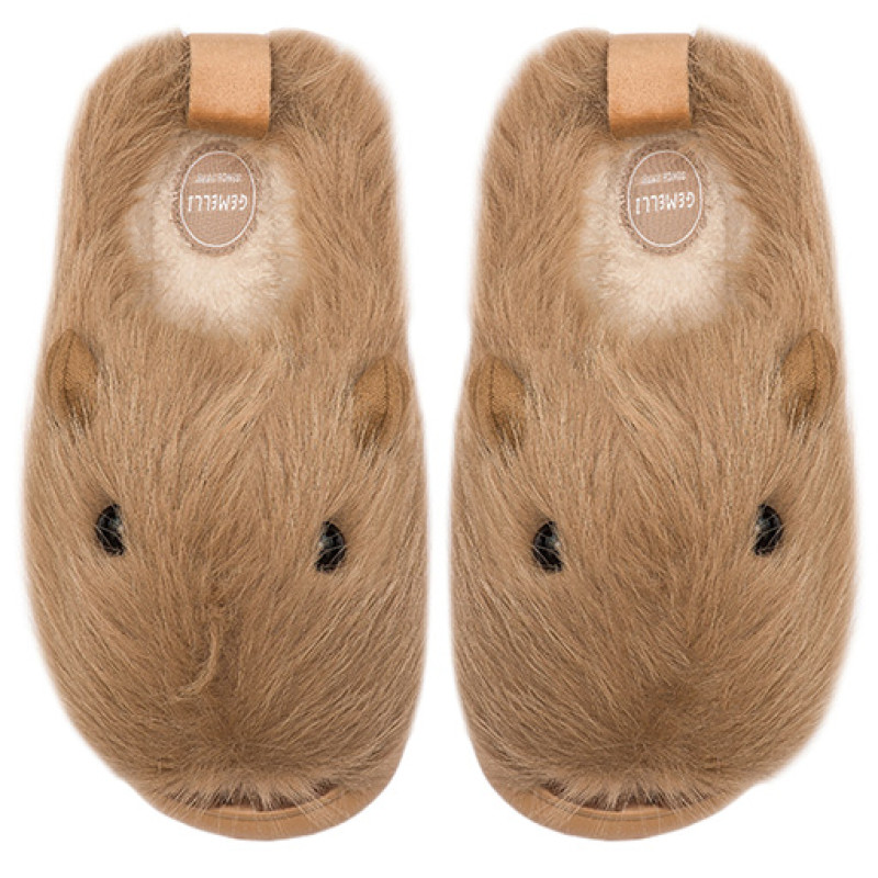 Женские домашние тапочки Капибара бежевый 4823043357032Beige