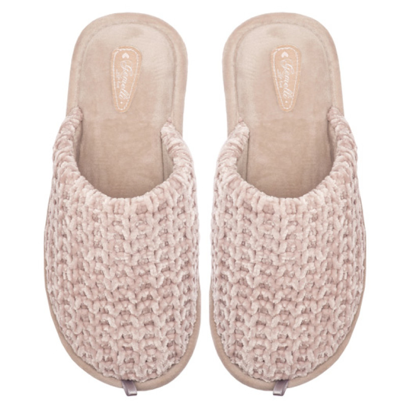Жіночі домашні капці Оксамит світло-бежевий  4823043347033-light-beige